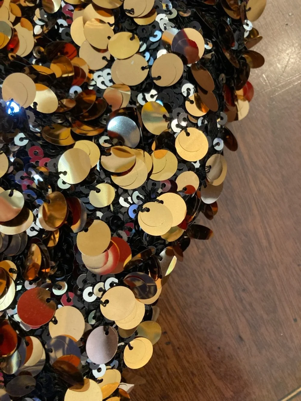 ZARA Gold Black Sequin Mini Skirt NWT - Picture 4 of 9